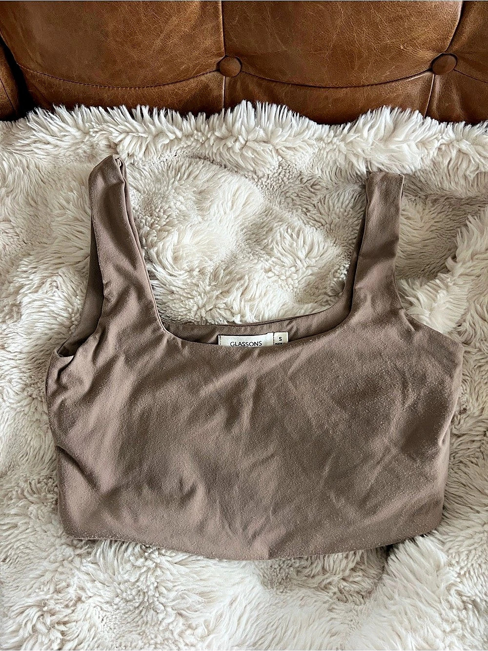 GLASSONS Brown Crop Top Size Small Like New